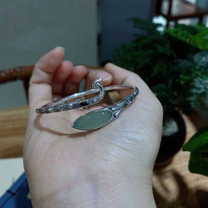 925 Sterling Silver NaturalHetianPeacockBracelet
